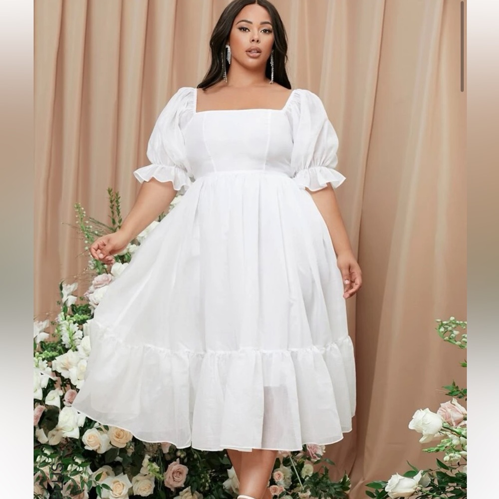 SHEIN PLUS puff sleeve dress